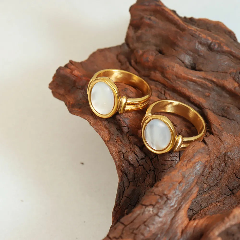 Vintage white seashell charming ring index finger ring accessory