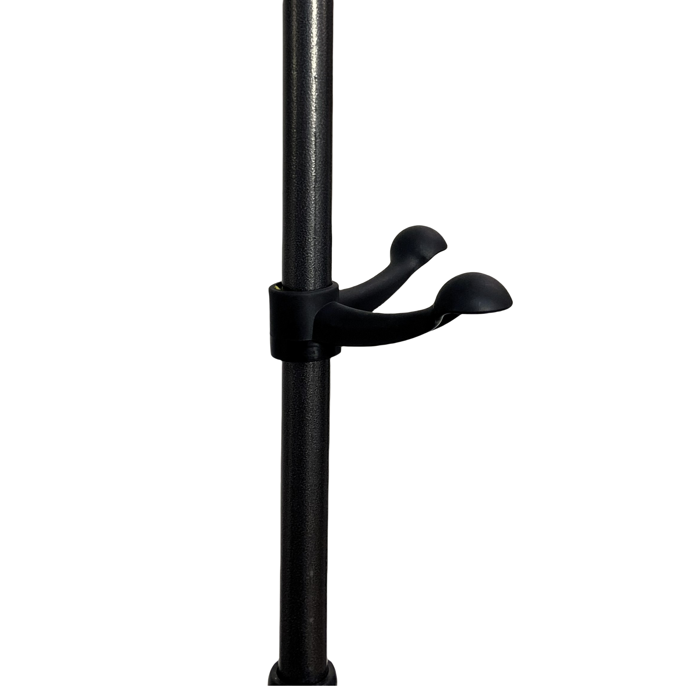 Short clothes hanger with chassis and wheels, heavy-duty rolling clothes hanger, black