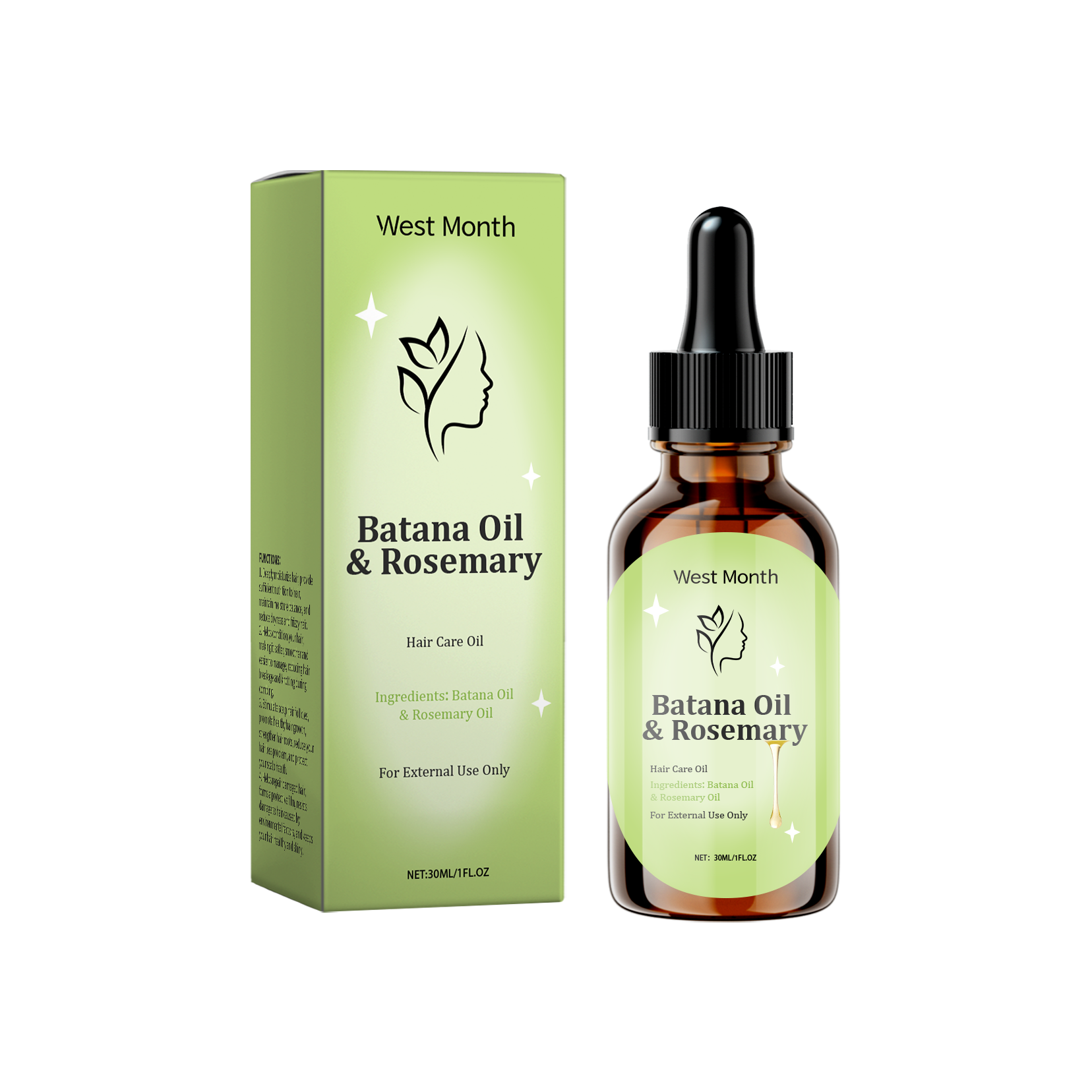 Rosemary Essential Oil For Hair Care Is Strong, Smooth, Straight And Curly, Nourishing And Growing Hair Care Essential Oil