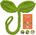 Cute Knitted Crochet Leaf Sprout - Lucky Handmade Multi-Functional Crochet Accessories Ideal Bookmark for Bookworms (Green)