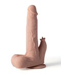 Colter 8.5" Thrusting Dildo & Clit Licker - Ivory