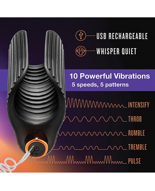 Blush M Elite Platinum Wrapt Vibrating Stroker - Black