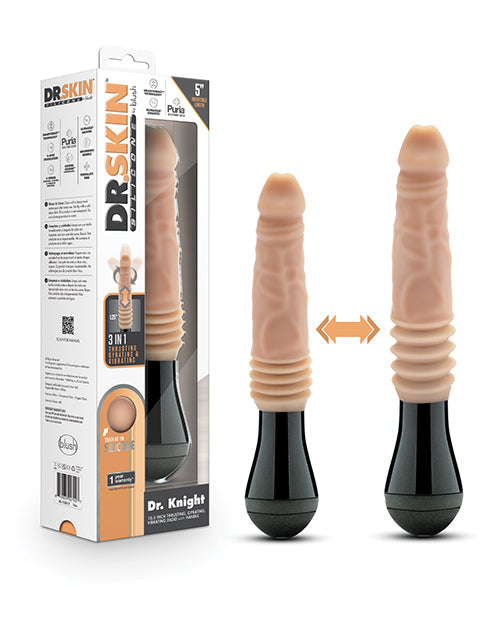 Dr. Knight 10.5" Thrusting Gyrating Vibrating Dildo - Beige