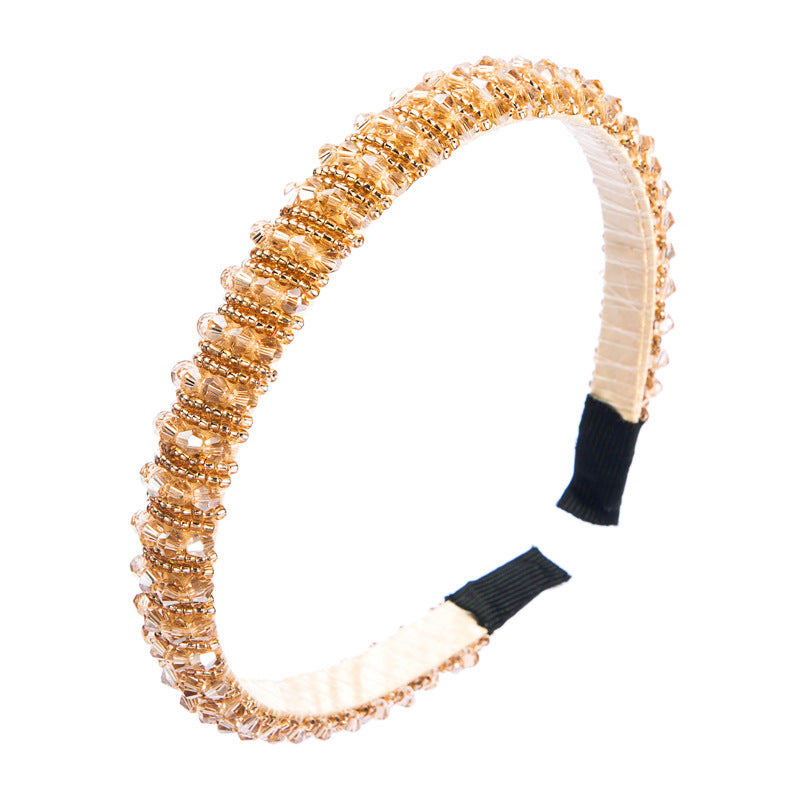Washing Face Hair Band Thin Edge Handmade String Crystal Headband Fashion Hair Accessories Simple Hair Band