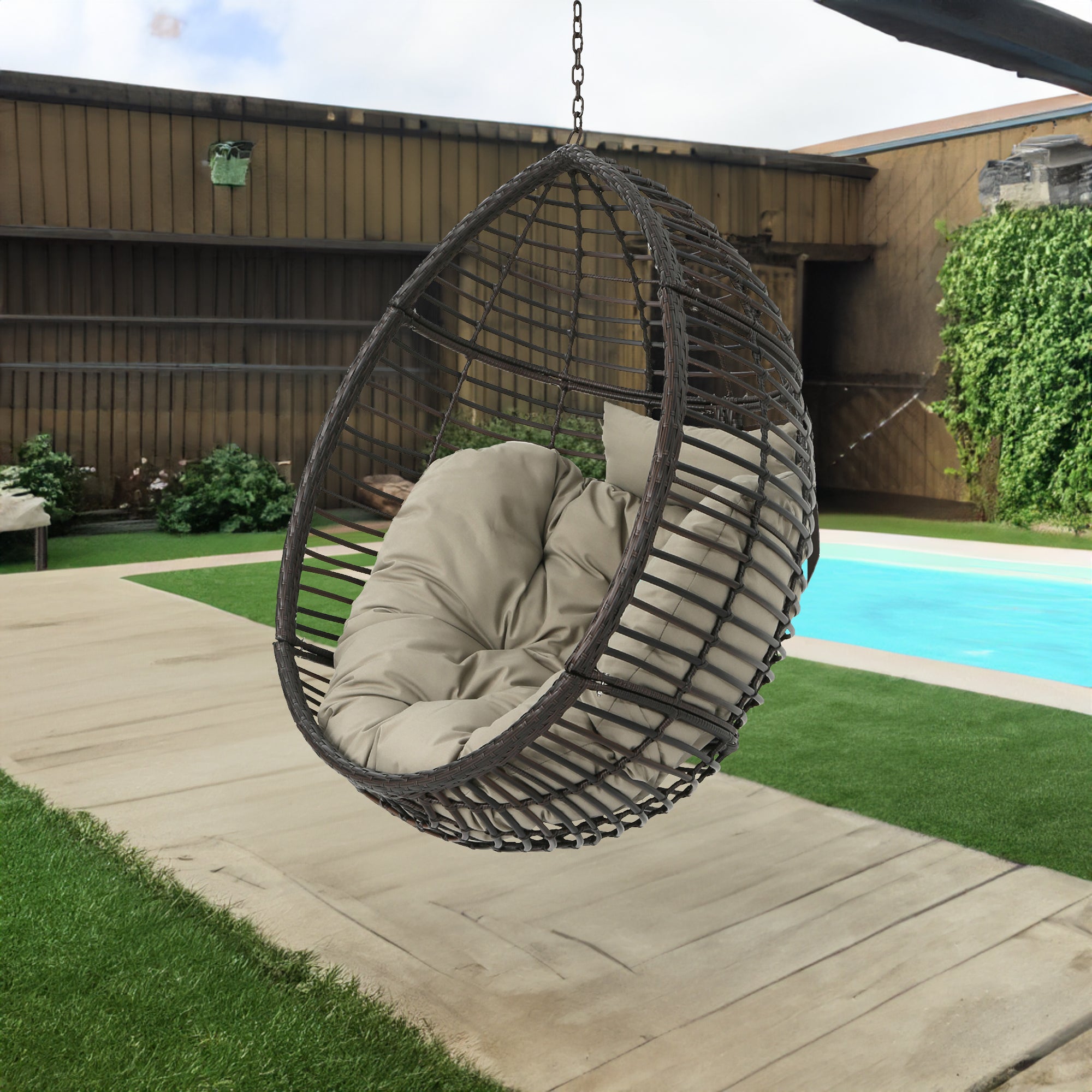 HANGING BASKET- BROWN- NO STAND BASKET ONLY