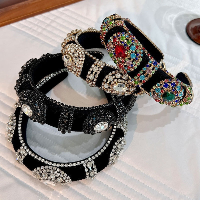 Golden Velvet Super Flash Set Colored Water Diamond Sponge Head Hoop