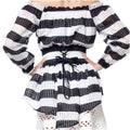 Striped off Shoulder Peplum Top