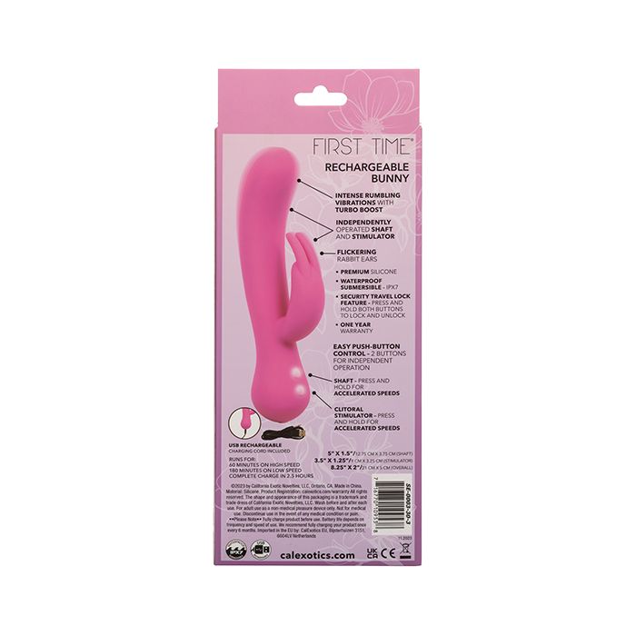 First Time Rechargeable Rabbit Vibrator - Pink