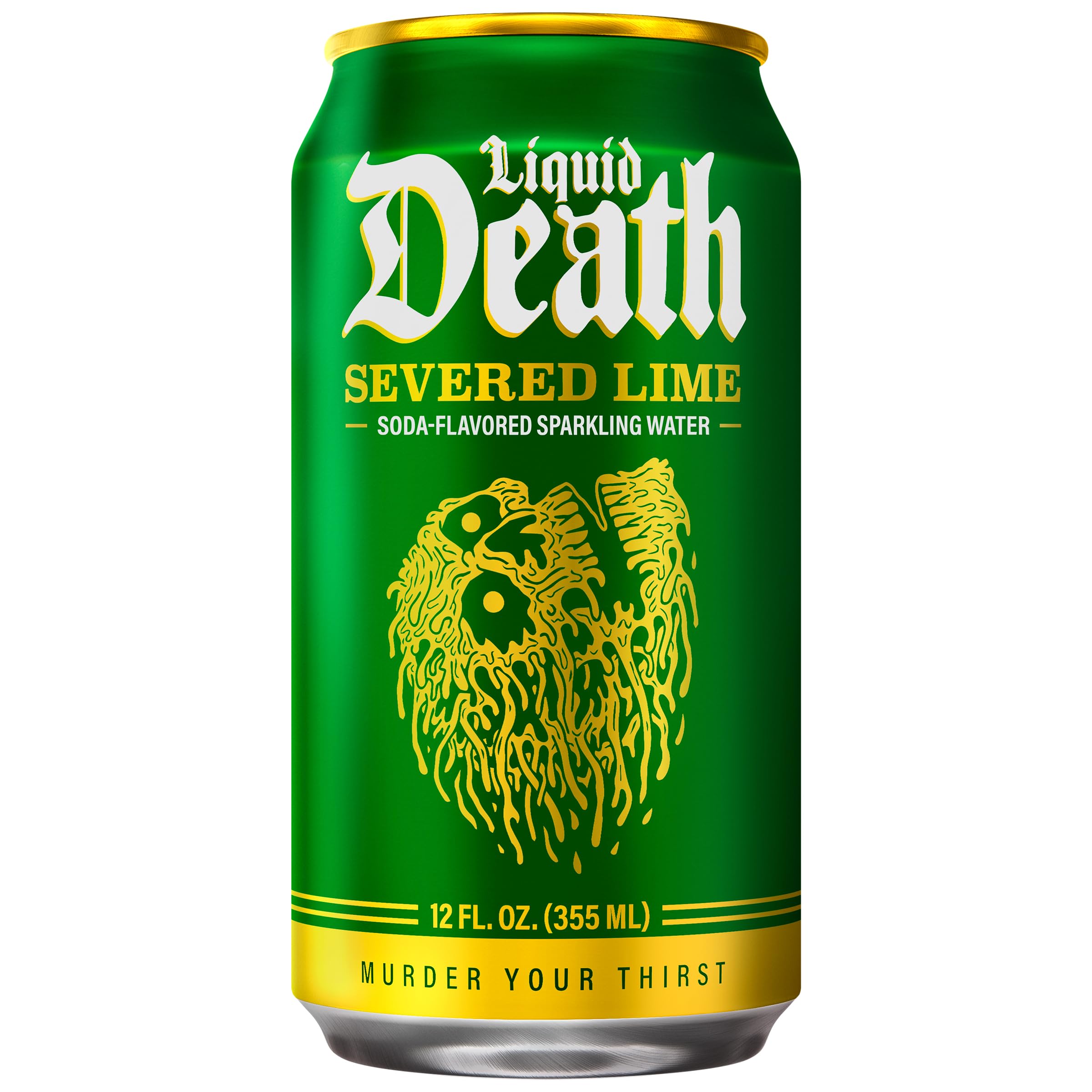 BestBy05/27 Liquid Death Severed Lime Soda-Flavored Sparkling Water 12oz 12-Pack