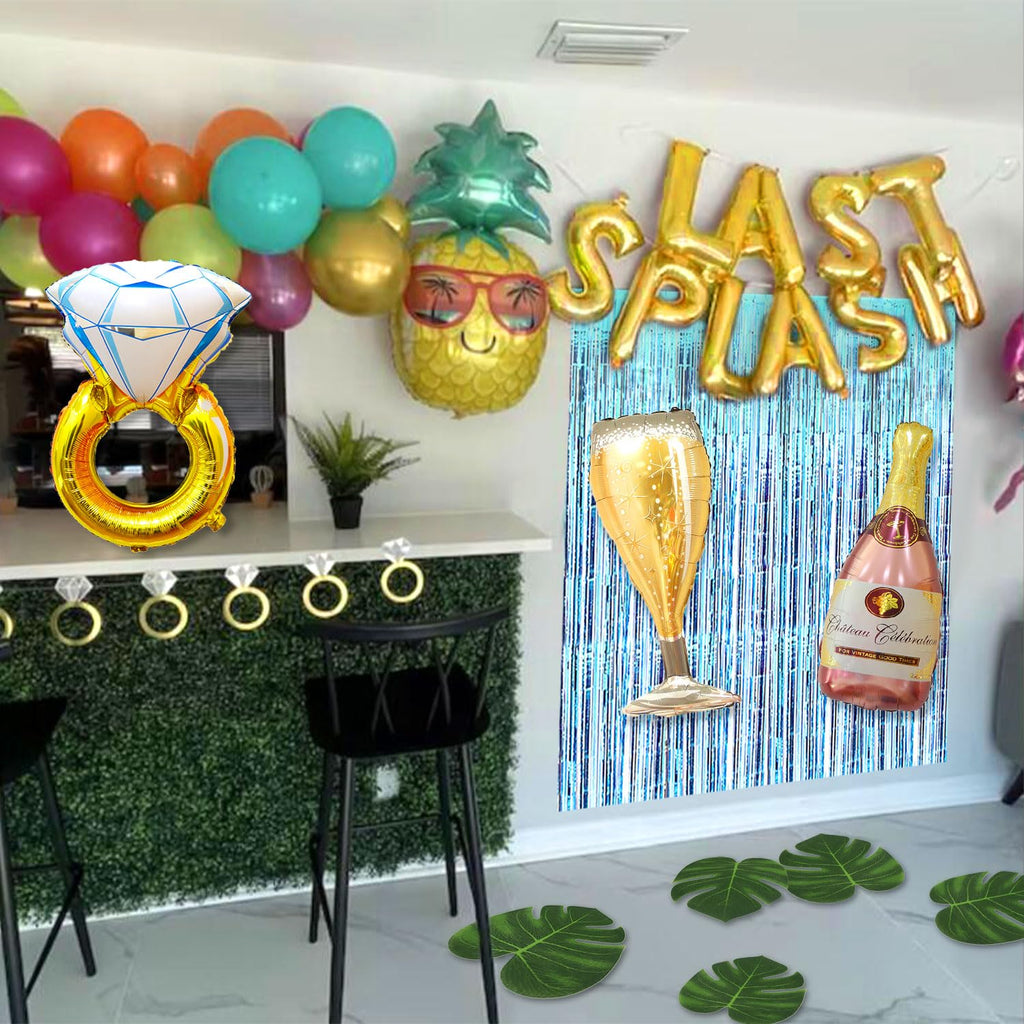 LaVenty Luxury Last Splash Bachelorette Party Decorations Gold Plastic