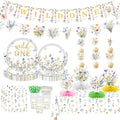 JOYHAPISTAR Wildflower Birthday Party Decorations Set for Girl, Serve 20 Floral