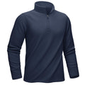 KEFITEVD Mens Quarter Zip Pullover Stand Collar Fleece Sweater Navy Size XL