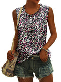 CRAZY GRID Women's Sleeveless Floral Slim Fit Tank Top Tee Violet Red Size XXL