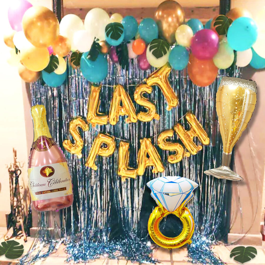 LaVenty Luxury Last Splash Bachelorette Party Decorations Gold Plastic