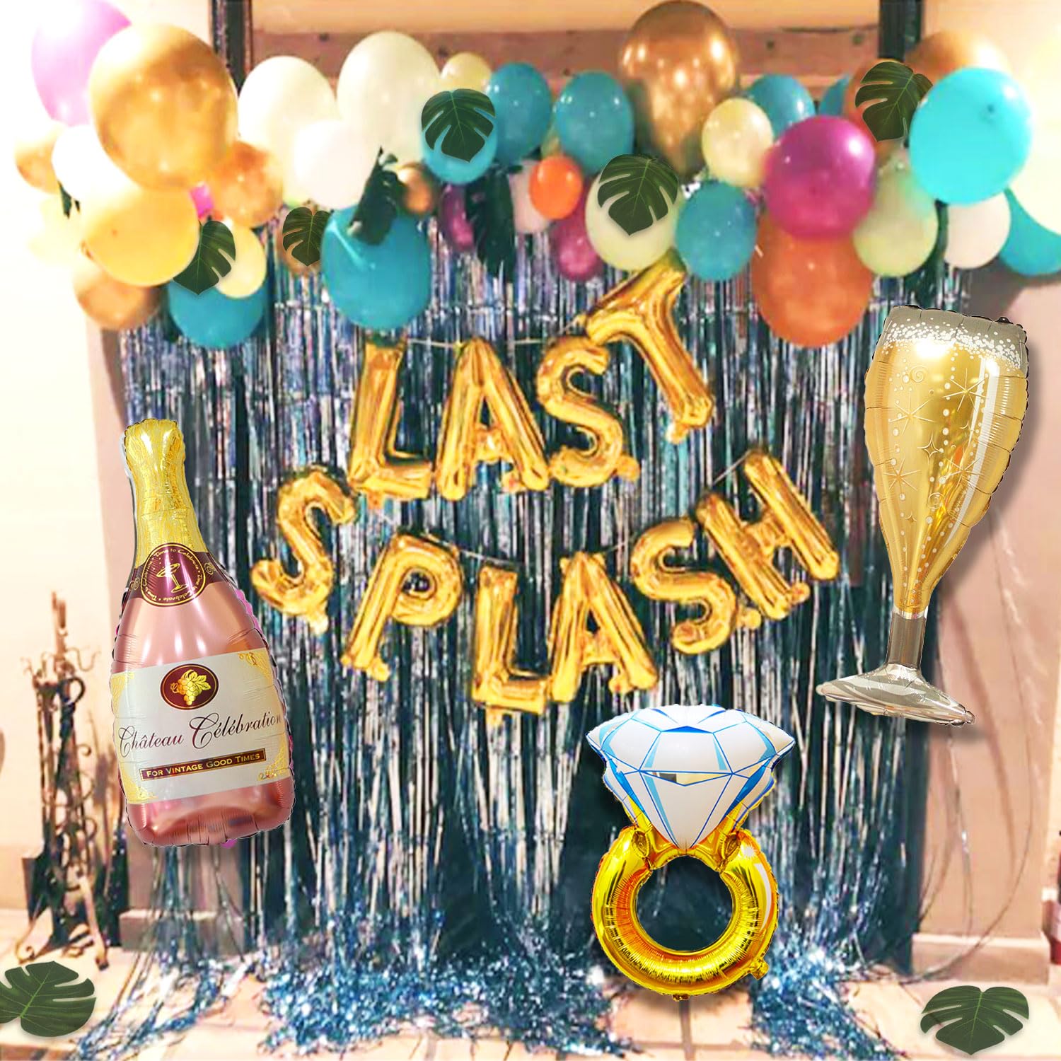 LaVenty Luxury Last Splash Bachelorette Party Decorations Gold Plastic