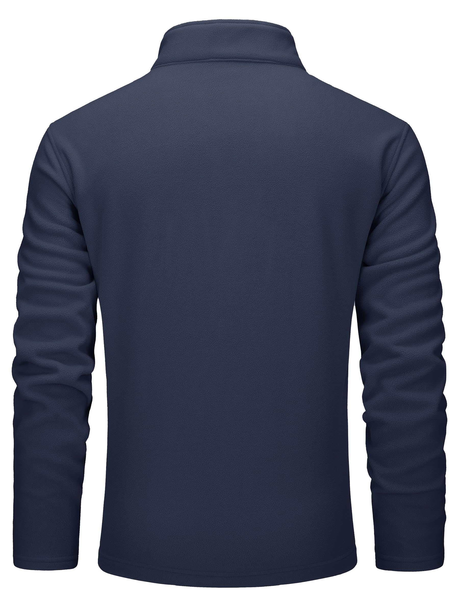 KEFITEVD Mens Quarter Zip Pullover Stand Collar Fleece Sweater Navy Size XL