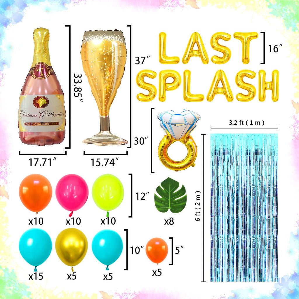 LaVenty Luxury Last Splash Bachelorette Party Decorations Gold Plastic