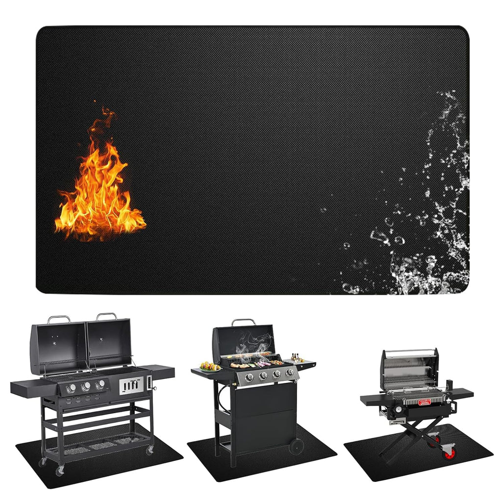 RWSEFK Grill Mats Double-Sided Fireproof BBQ Protector 60x40 inches