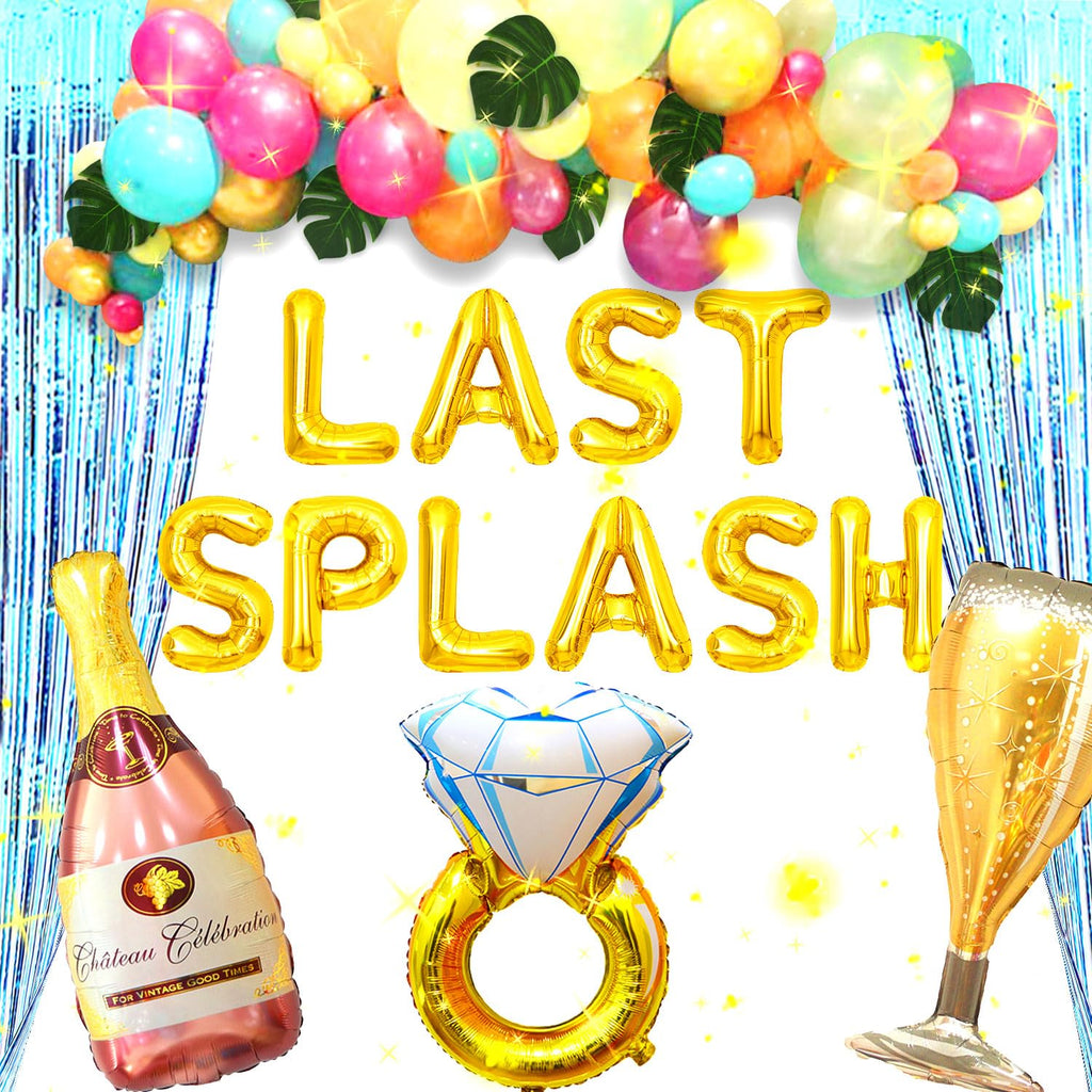 LaVenty Luxury Last Splash Bachelorette Party Decorations Gold Plastic