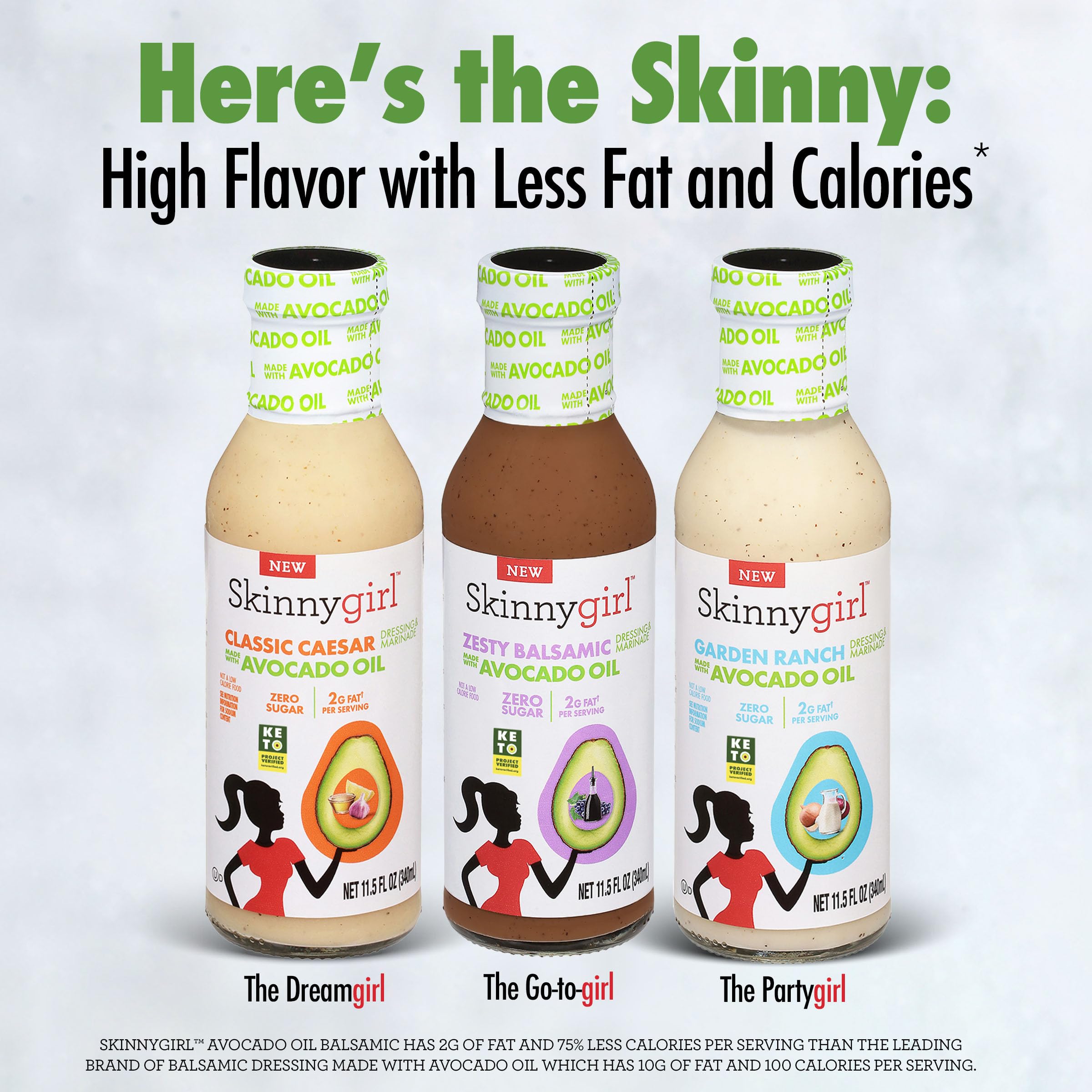 BestBy01/26 Skinnygirl Avocado Oil Salad Dressing Zesty Balsamic 11.5oz