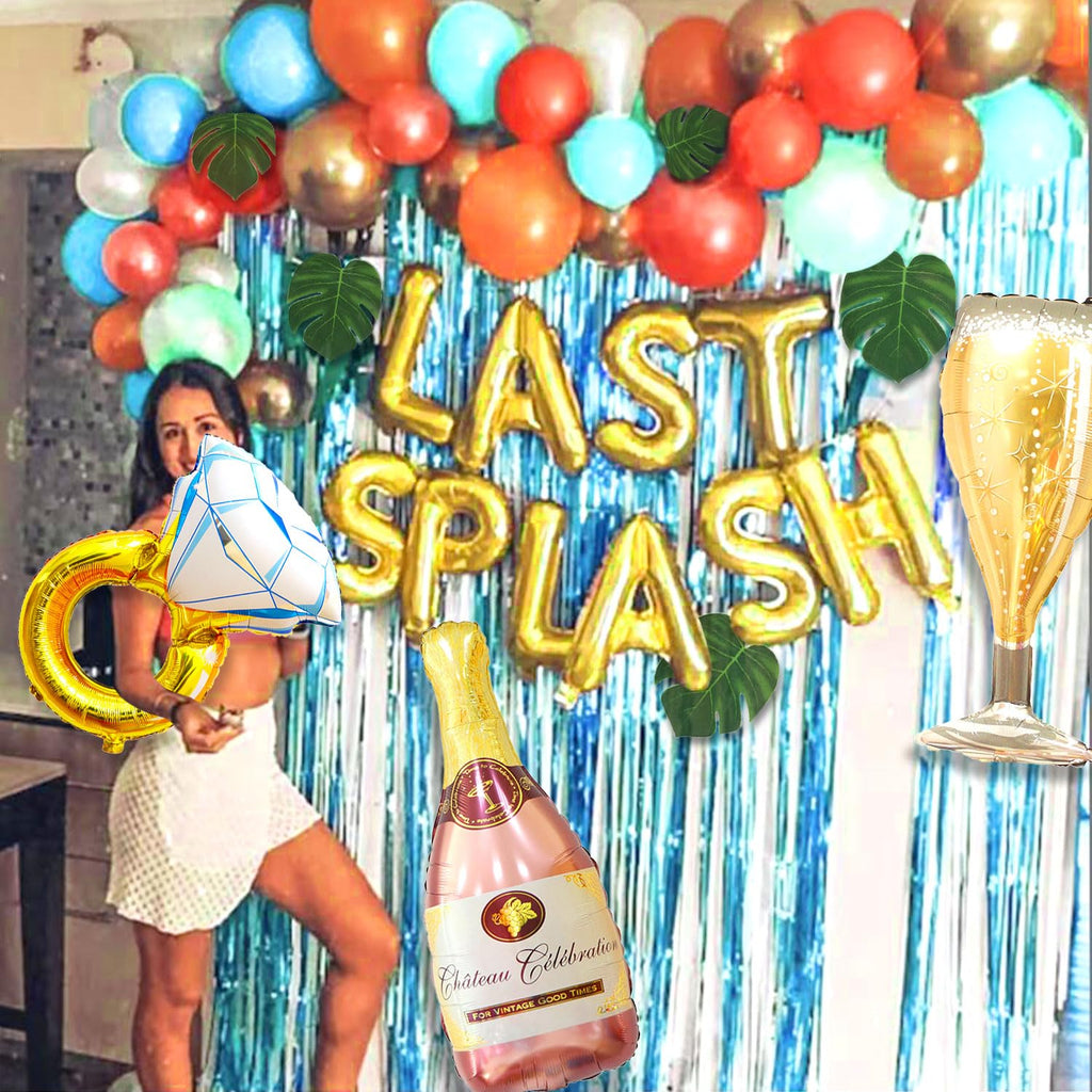 LaVenty Luxury Last Splash Bachelorette Party Decorations Gold Plastic