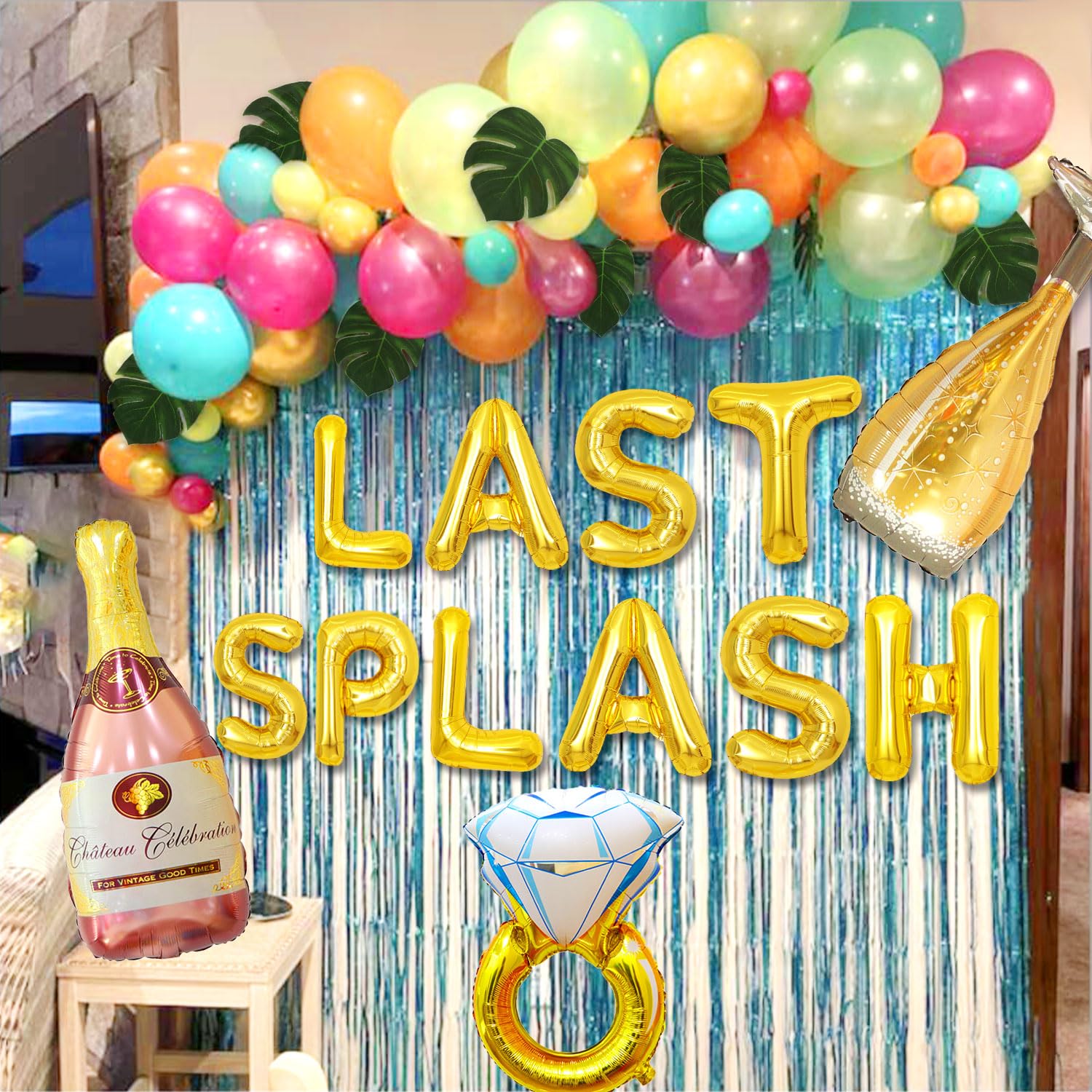 LaVenty Luxury Last Splash Bachelorette Party Decorations Gold Plastic