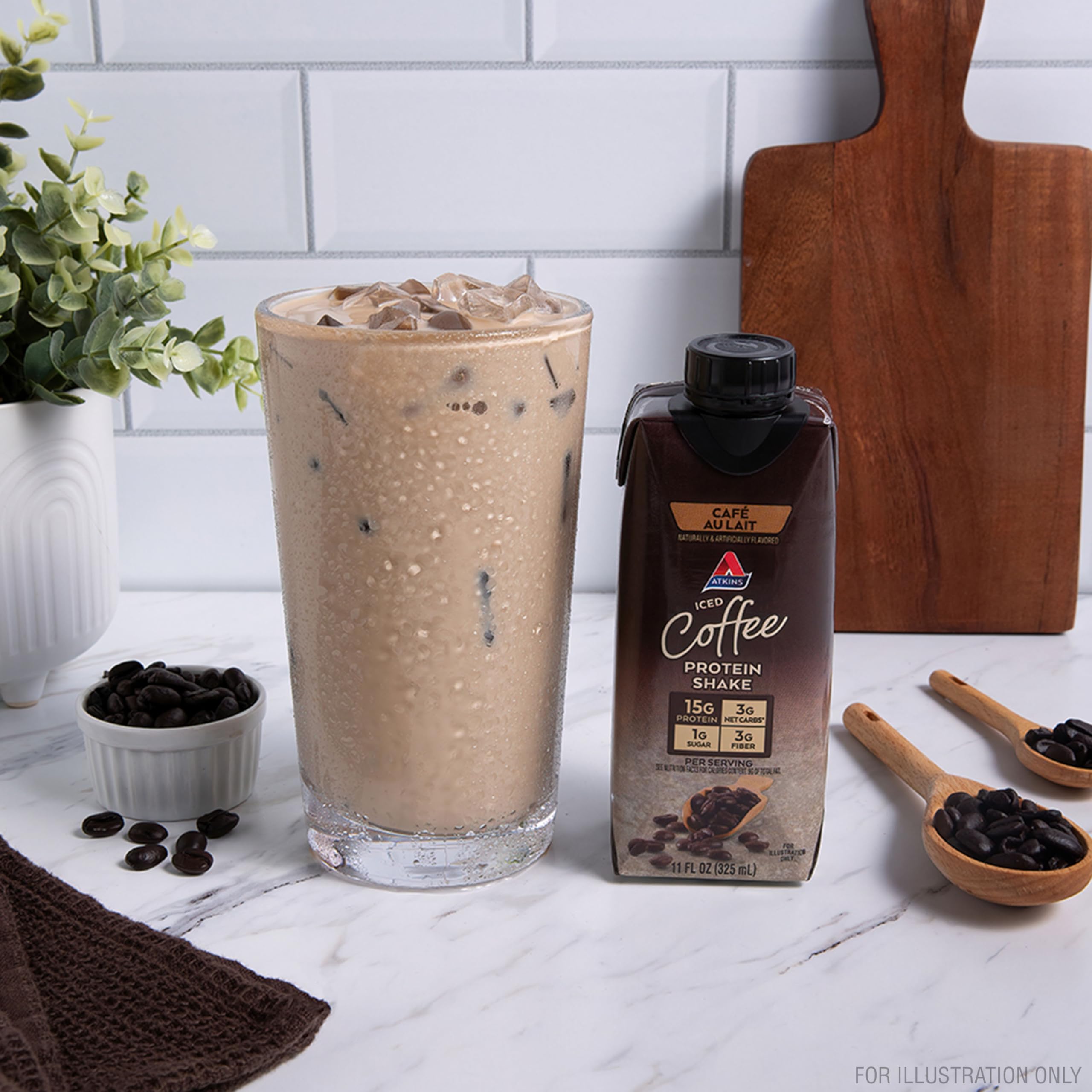 BestBy03/26 Atkins Café au Lait Iced Coffee Protein Shake 12 Count 11 Fl Oz