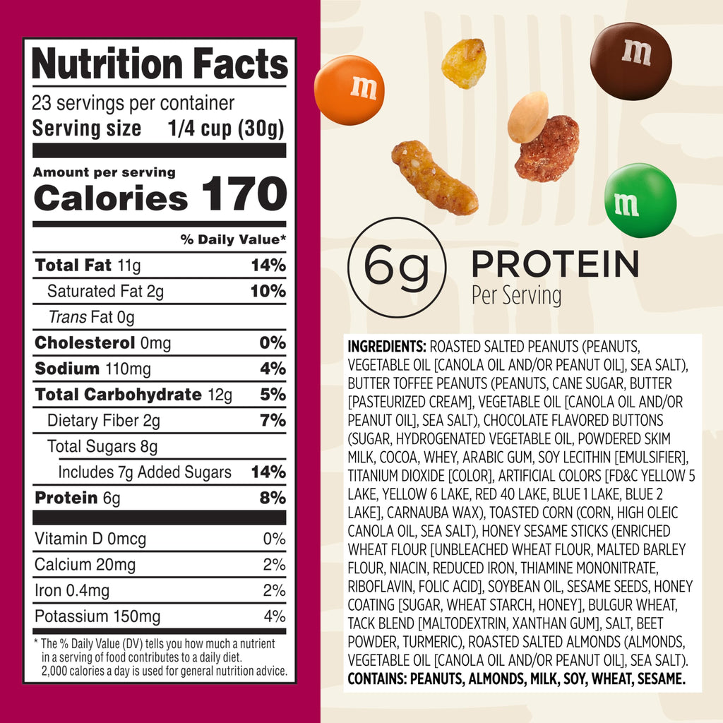 BestBy07/26 Snak Club Sweet Salty Trail Mix Peanuts M&M's Almonds 24oz