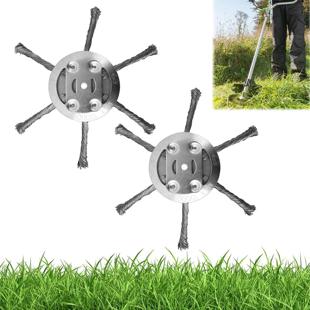 Generic Steel Wire Grass Trimmer Head 6 Inch 2PCS Silver Spindle 0.2in
