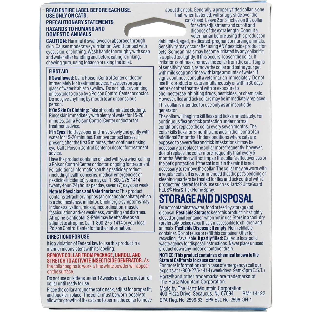 Hartz UltraGuard Flea & Tick Cat and Kitten Collar White 1 ct 7 Month