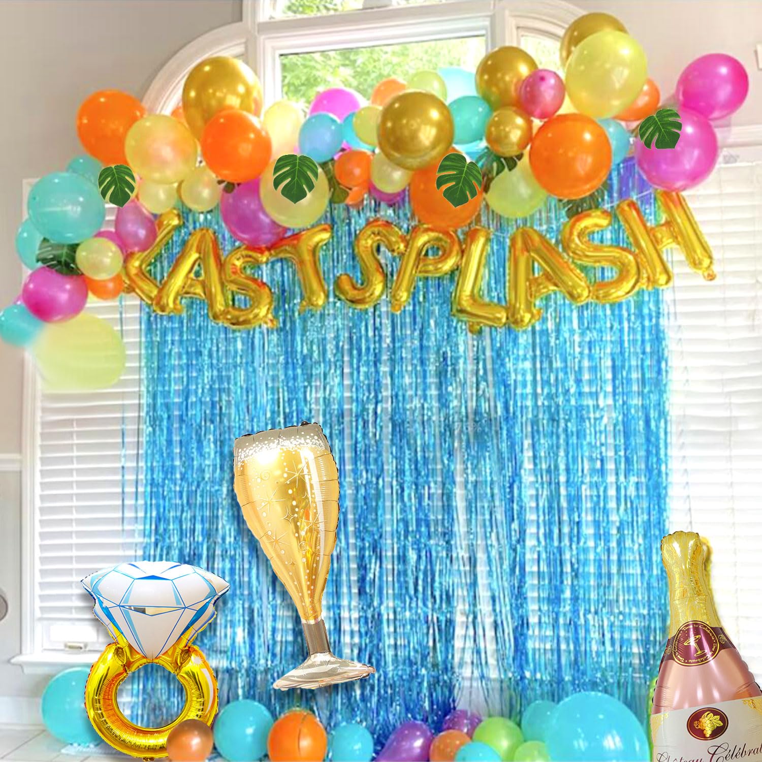 LaVenty Luxury Last Splash Bachelorette Party Decorations Gold Plastic