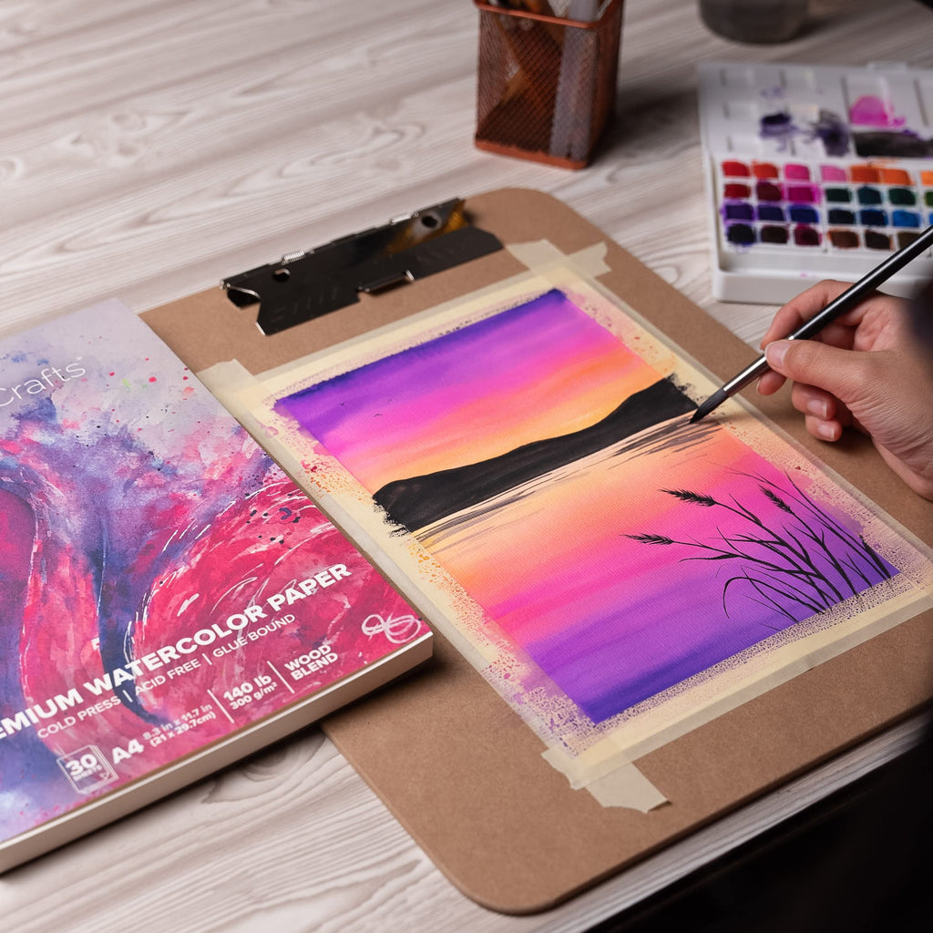 GenCrafts Watercolor Paper Pad A4 60 Sheets 140lb Cold Press Art Sketchbook