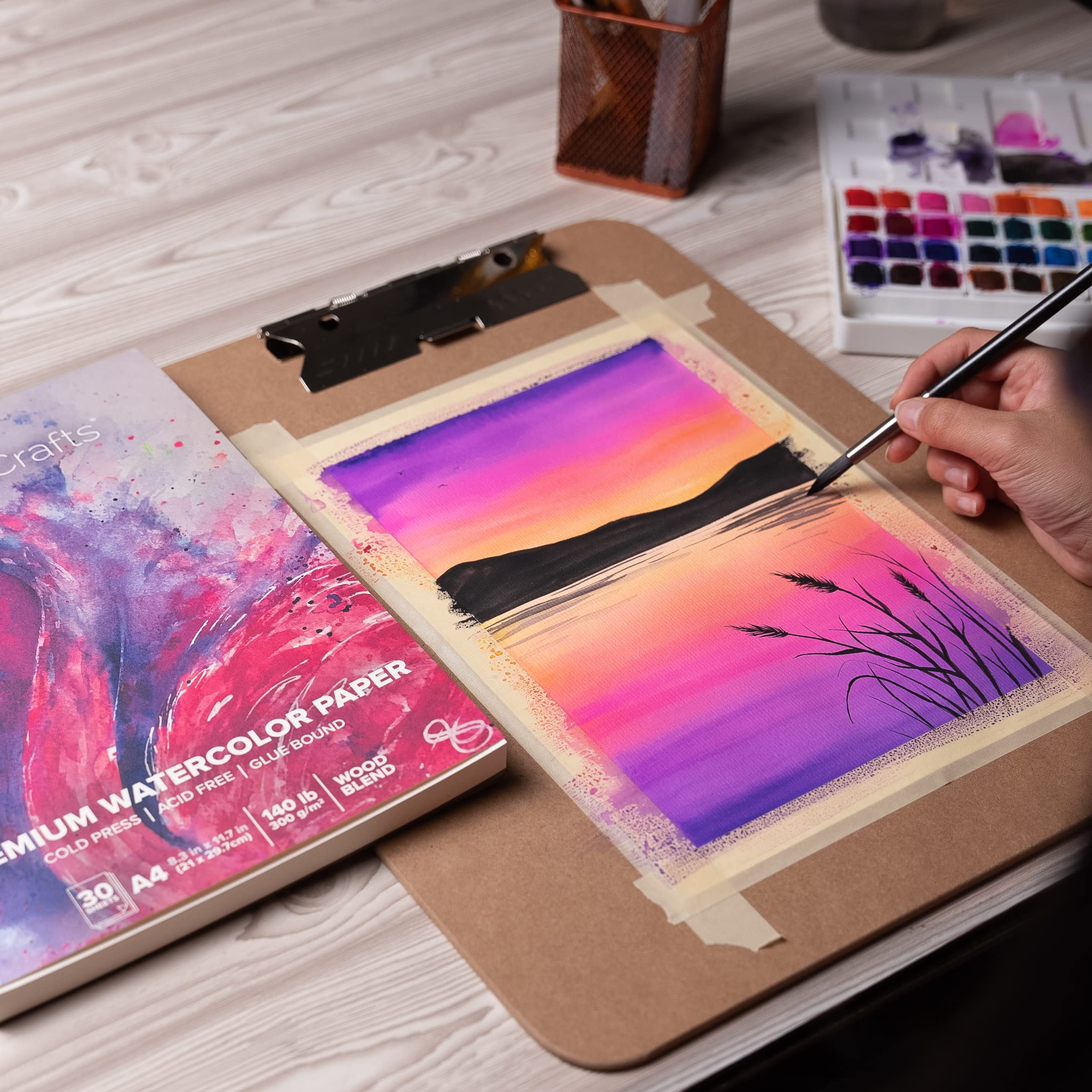 GenCrafts Watercolor Paper Pad A4 60 Sheets 140lb Cold Press Art Sketchbook