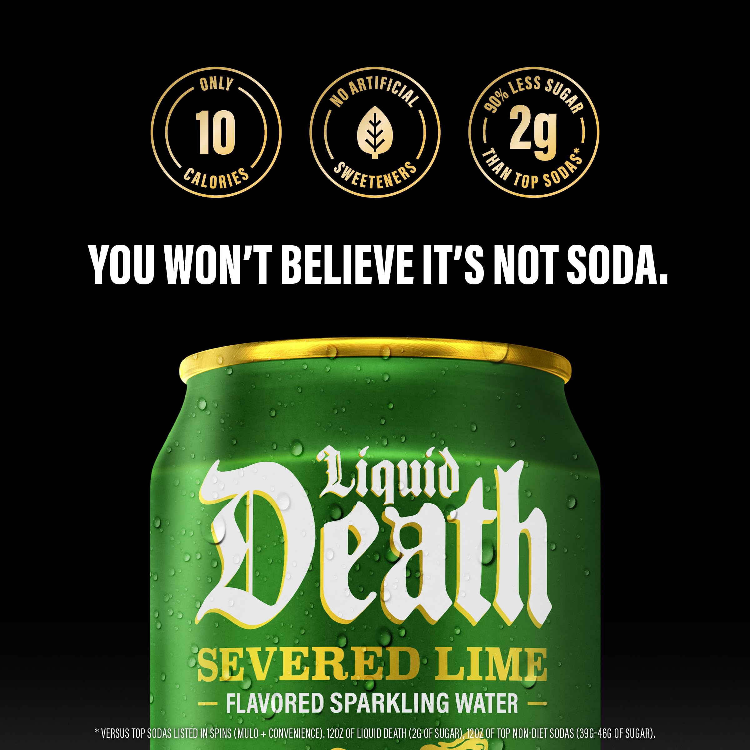 BestBy05/27 Liquid Death Severed Lime Soda-Flavored Sparkling Water 12oz 12-Pack