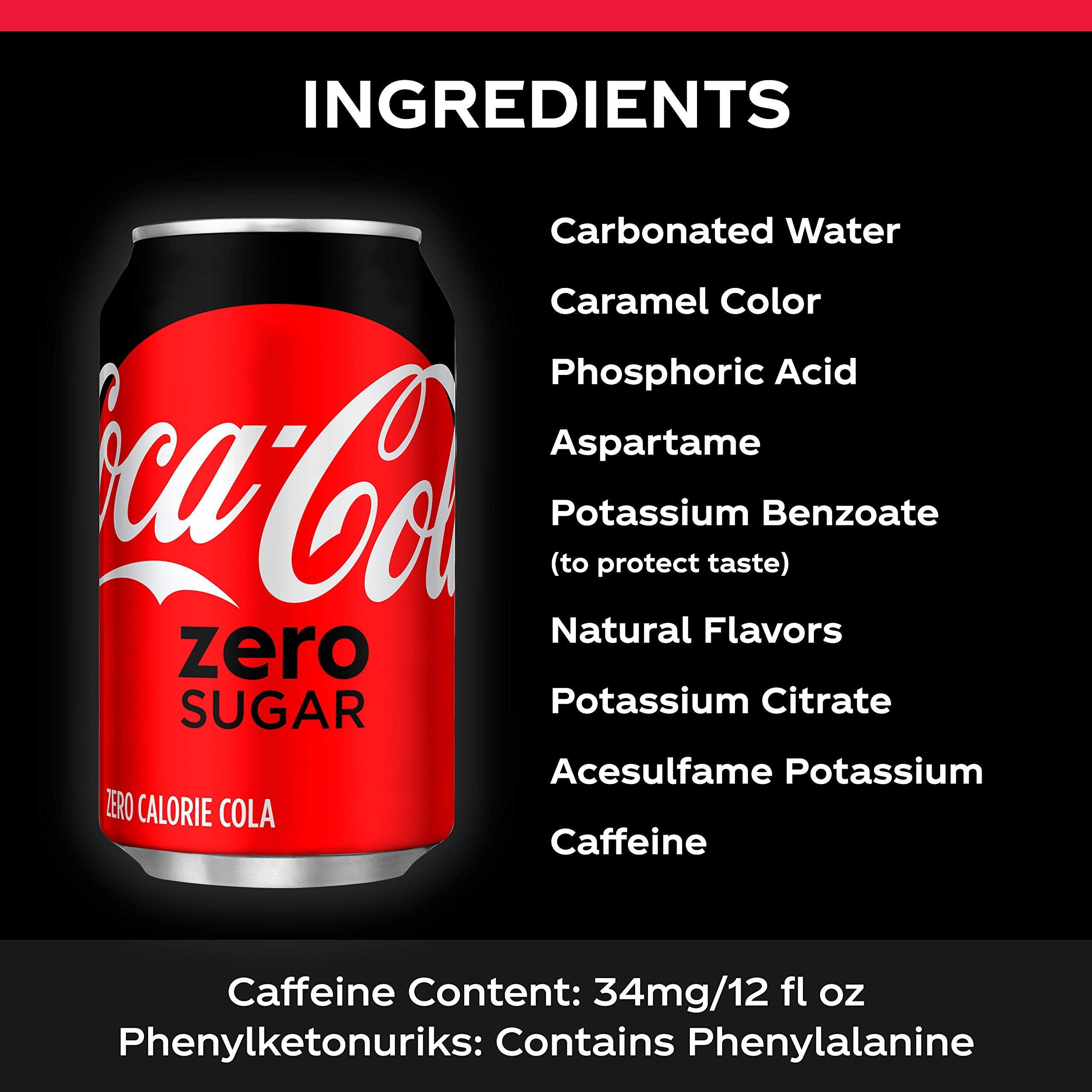 Coca-Cola Coke Zero Sugar Diet Soda Soft Drink, 12 fl oz, 12 Pack