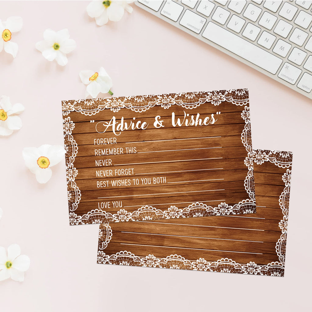 Azbuk Advice and Wishes Bridal Shower Box with 50 Cards Lace Color 001