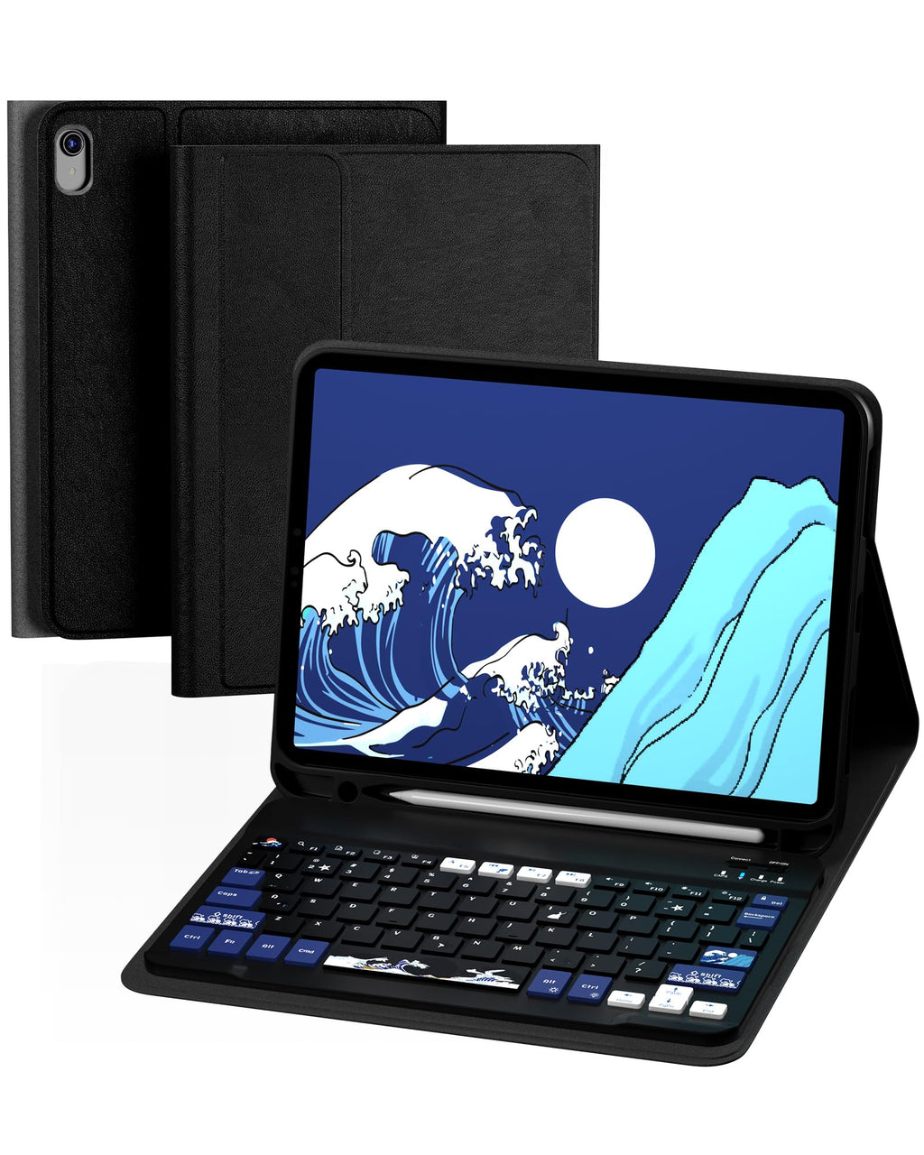 OHY iPad 11th 10th Gen Case Keyboard Wireless Backlit Detachable Black PU