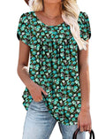 BETTE BOUTIK Womens Button Down Floral Blouse TealRose Size L