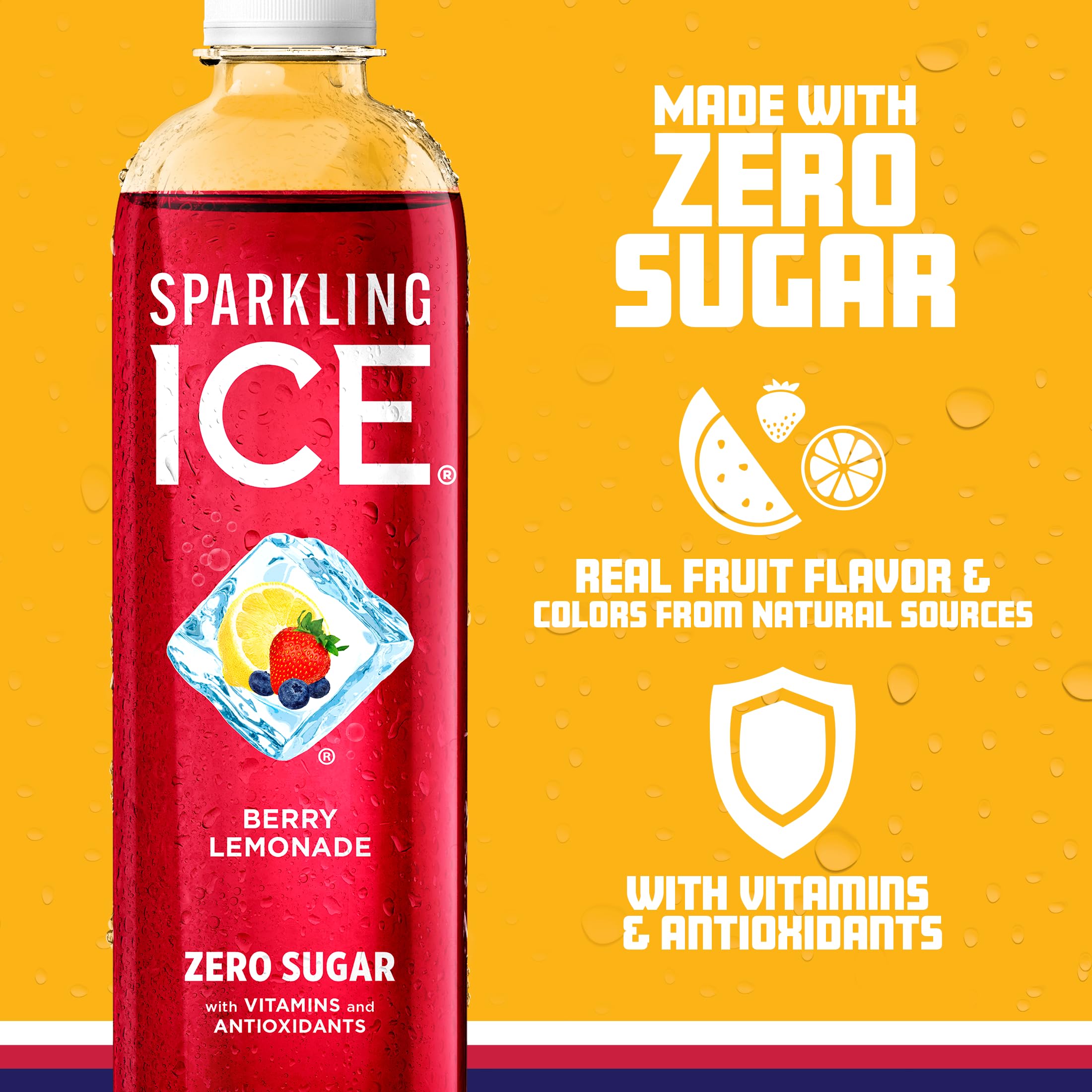 Sparkling Ice Berry Lemonade Sparkling Water Zero Sugar 17oz 12 Pack