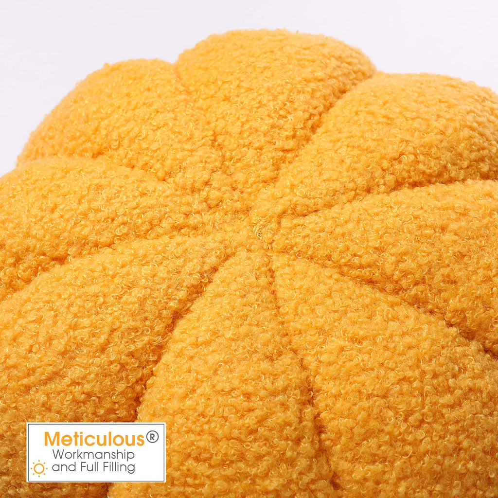 Queekay 2 Pcs Pumpkin Pillow Plush 11x9.5 Inch Fall Decor Ginger Cotton
