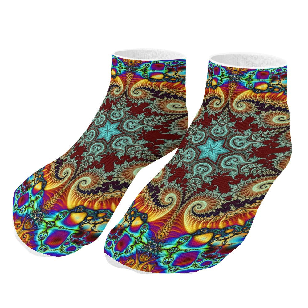 The Perfect Music Festival Socks (5 Pairs) Sweat-proof, Odor-proof, Breathable Spirit Molecule Kaleidoscope Socks