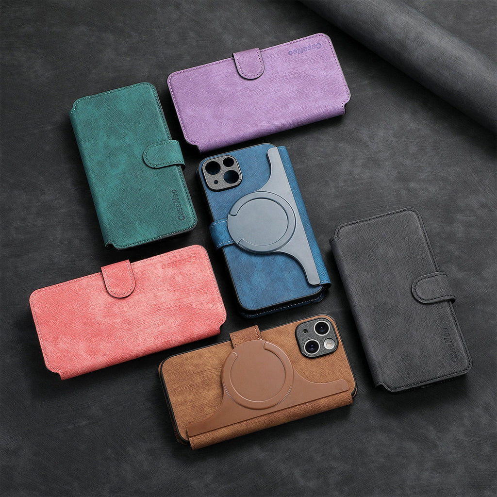New magnetic separation suitable for Apple 16 mobile phone case Magsafe strong magnetic iPhone15 flip cover leather case 14 case