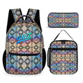 Griz Holographic Backpack with Free Lunchbox and Pencil Case Included Back to School 3pc Set