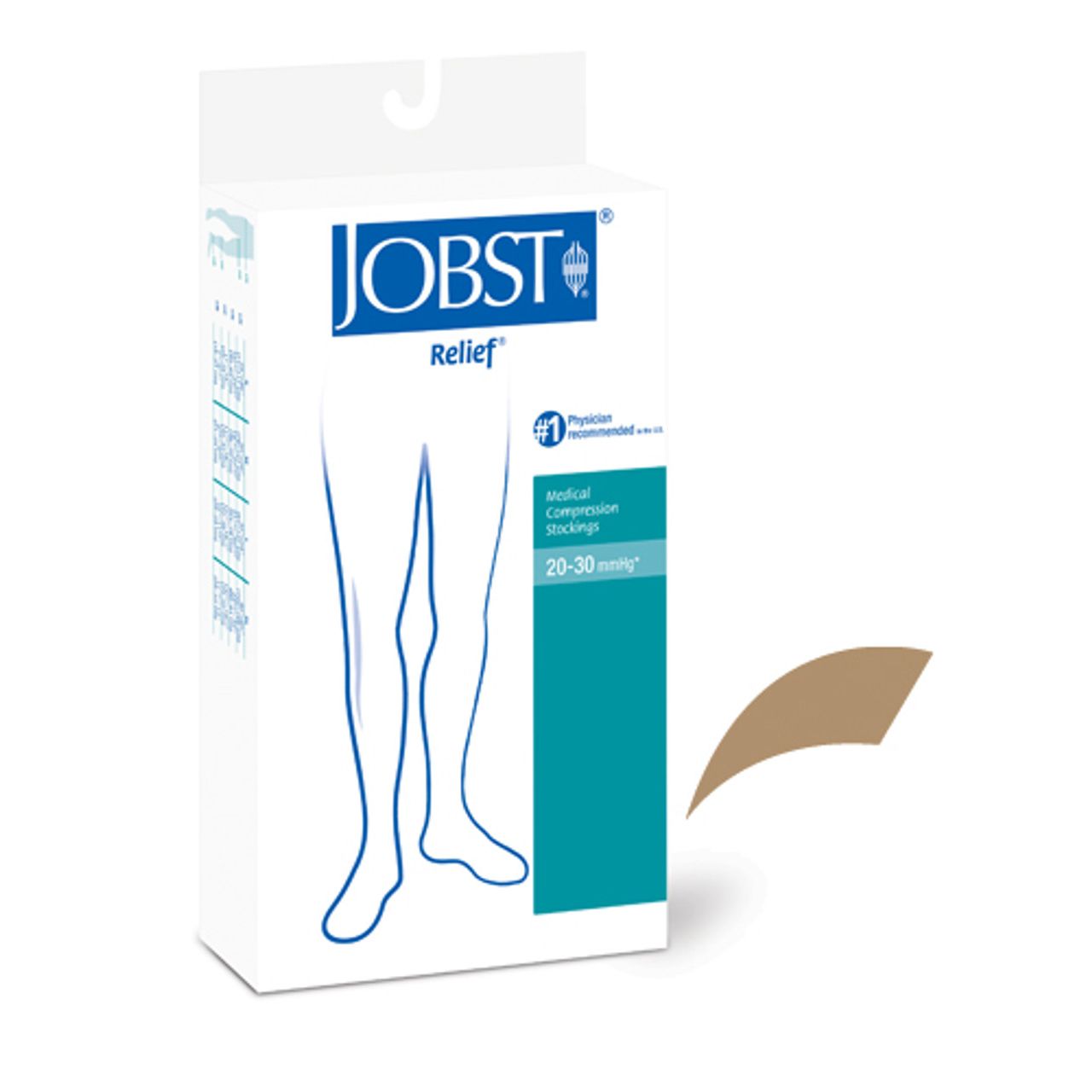 Jobst Relief 20-30 Thigh-hi Open Toe Beige Large - 114202