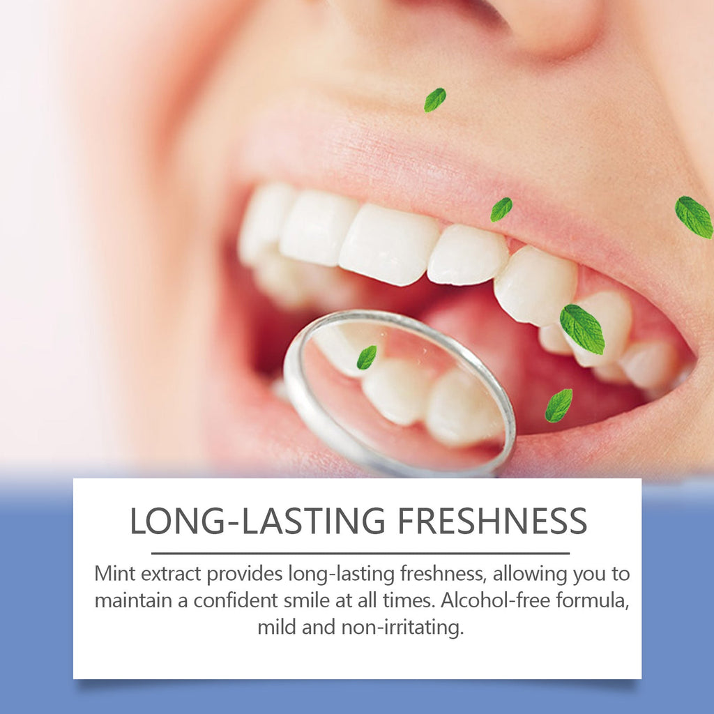 Triple Teeth Mouthwash, A Fresh Mint Daily Mild Odor Cleaning Teeth Mouthwash