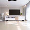 Modern TV Stand for 80'' TV with Double Storage Space Media Console Table Entertainment Center with Drop Down Door