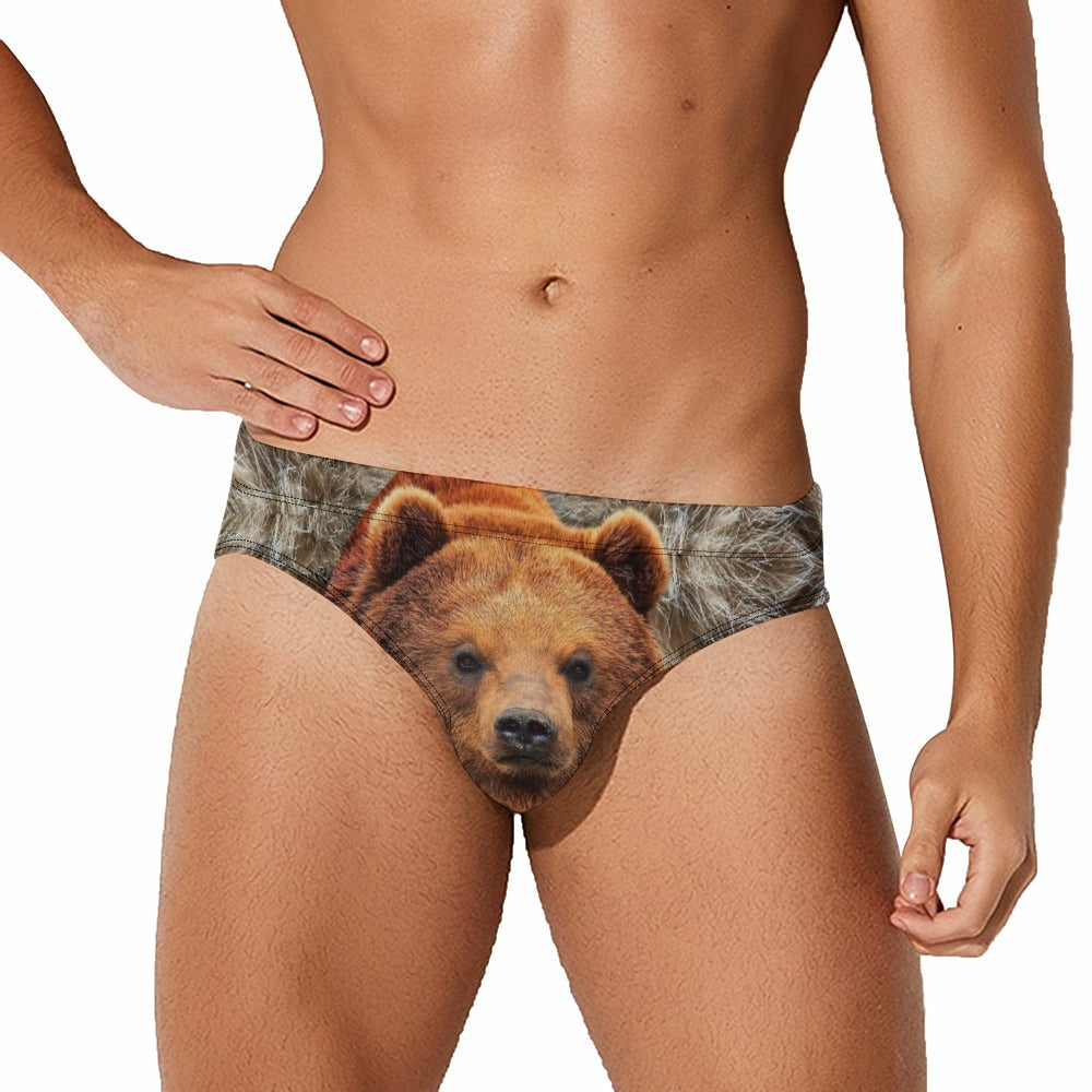 Brother Brown Bear Bulge Mens Banana Hammock Briefs