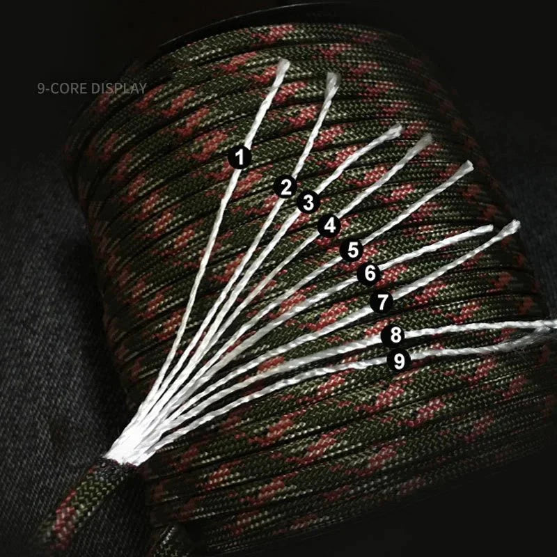 9-Core 650lb Paracord – 31m (101.7 ft) Tactical Survival Rope