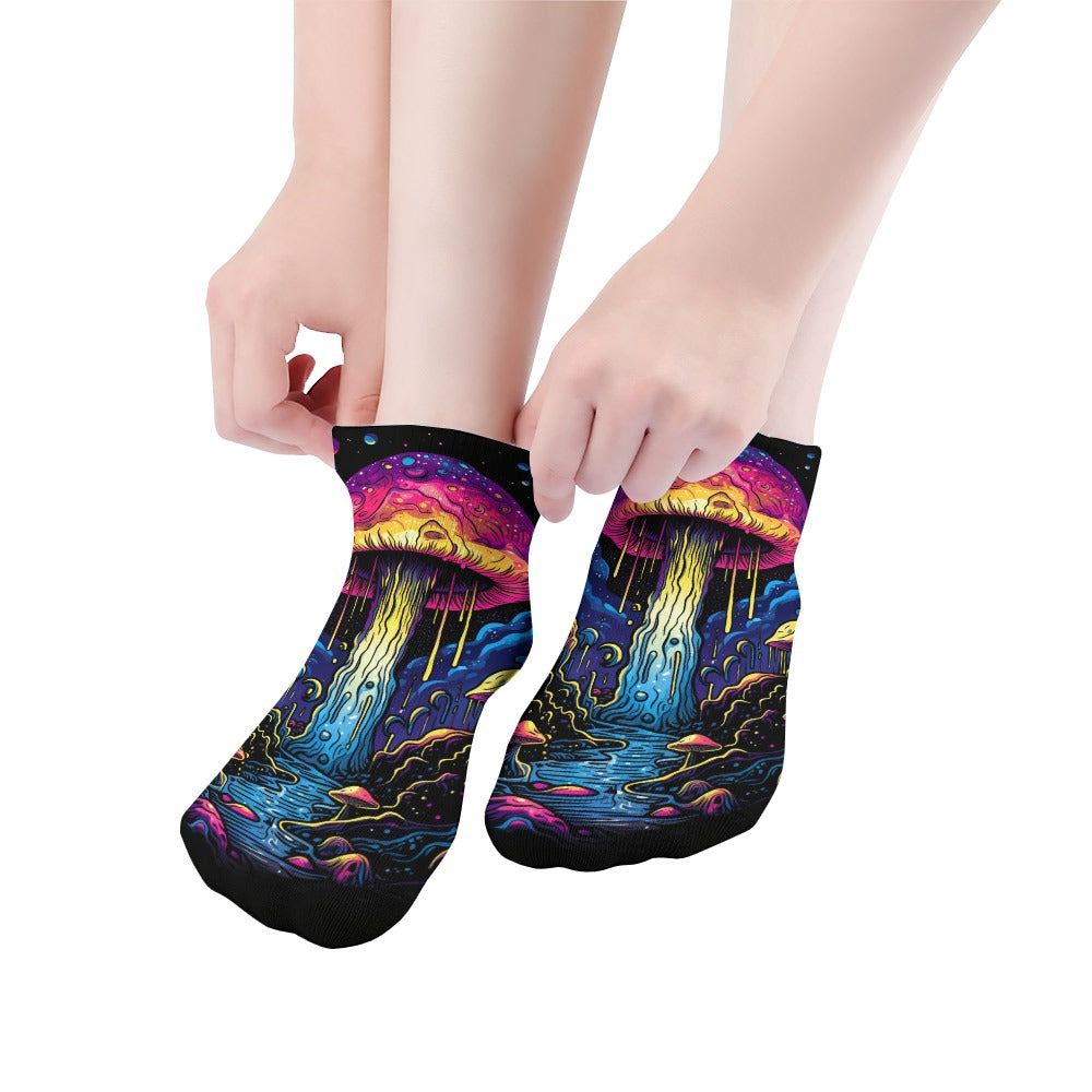 The Perfect Music Festival Ankle Socks (5 Pairs)  Sweat-Proof, Odor-Proof, Breathable Psychedelic Psilocybin Mushroom Socks