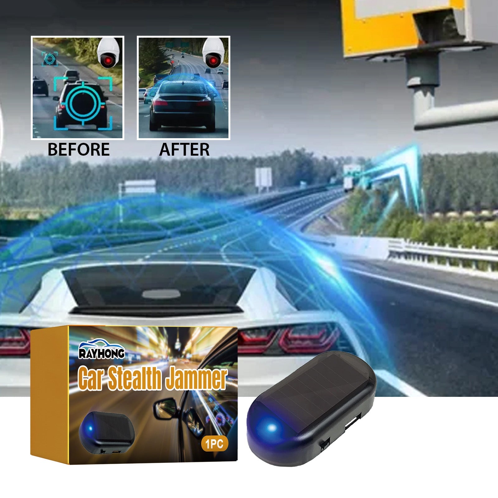 Car Stealth Jammer, Portable Radio Jammer With Adjustable Blocking Signal Coverage